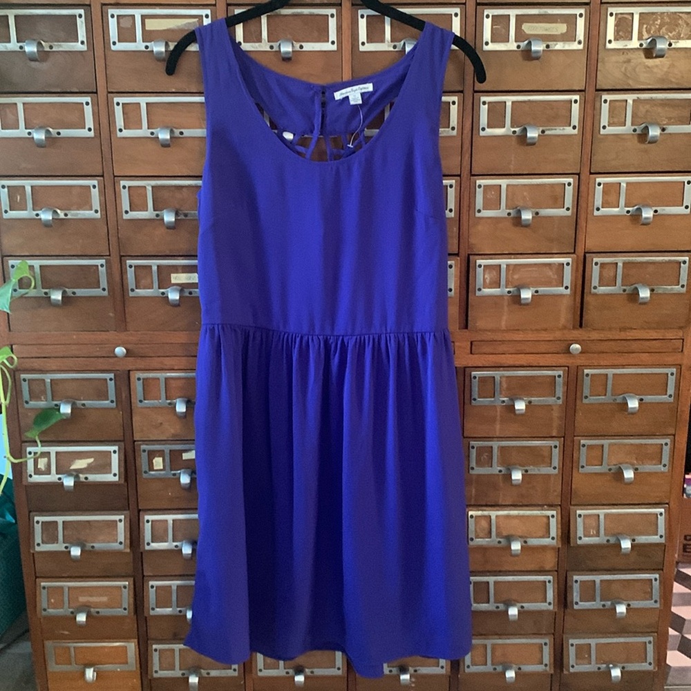 Blue Mini Dress Pockets American Eagle Outfitters Size 12